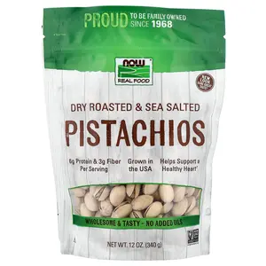 NOW Foods Real Food, Pistachios, Dry Roasted & Sea Salted, 12 oz (340 g) NOW Foods Real Food, Pistachios, Dry Roasted & Sea Salted, 12 oz (340 g)