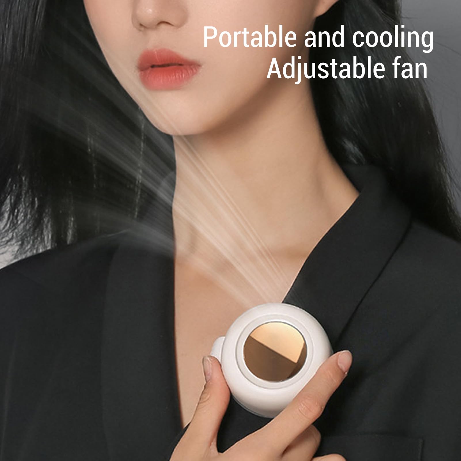 Portable Clip-On Fan, Mini USB Rechargeable 360° Rotatable Fan, 3-Speed Silent Mini Bladeless Fans