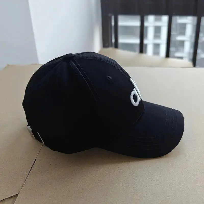 Black Off-Duty Adjustable Baseball Cap – Embroidered Logo Curved Brim Athletic Hat for Women and Men, Available in Pink, Black and White
