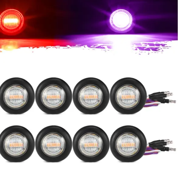 10pcs 3/4 inch Red to Purple Marker Lights 