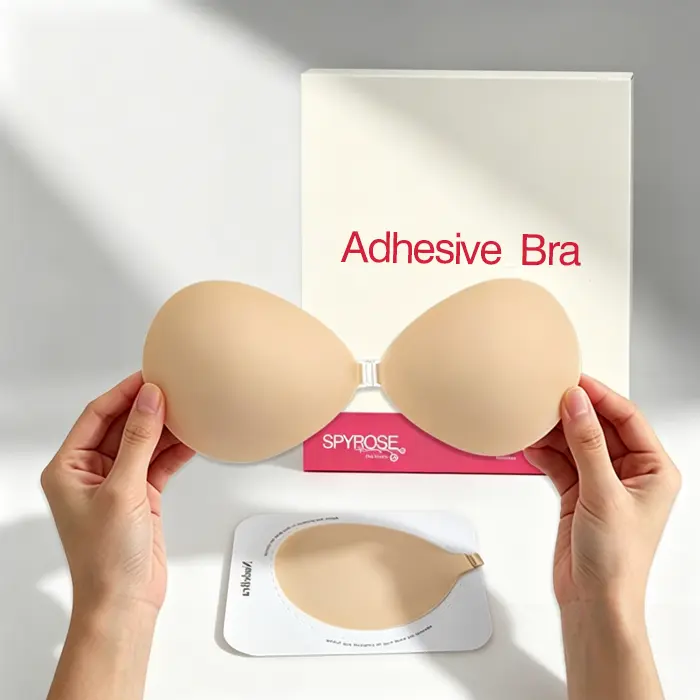 SPYROSE Seamless Strapless Adhesive Bra, Wireless Invisible Push-Up Lift Bra, Waterproof Silicone Bra for Backless Dresses with Storage Board, Perfect for Backless Outfits, Sticky Bra for Waterproof & Reusable, Ideal for Parties & Daily Wear Womenswear su