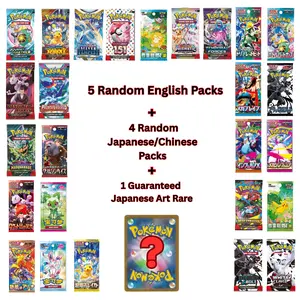 Pokémon English & Japanese/Chinese Combo Pack – 9 Booster Packs + 1 Art Rare!