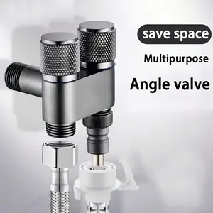 Multifunctional Dual Control Three-Way Metal Angle Valve, Shower Diverter Valve with Waterproof Sealing Ring, Universal G1/2 Thread Interface