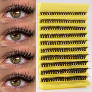 200 Pcs Mixed Length Cluster False Lashes Set, 0.05mm Thickness, Dc & R Curl, Reusable, Natural Look, 3D Lashes, 8-16mm Size