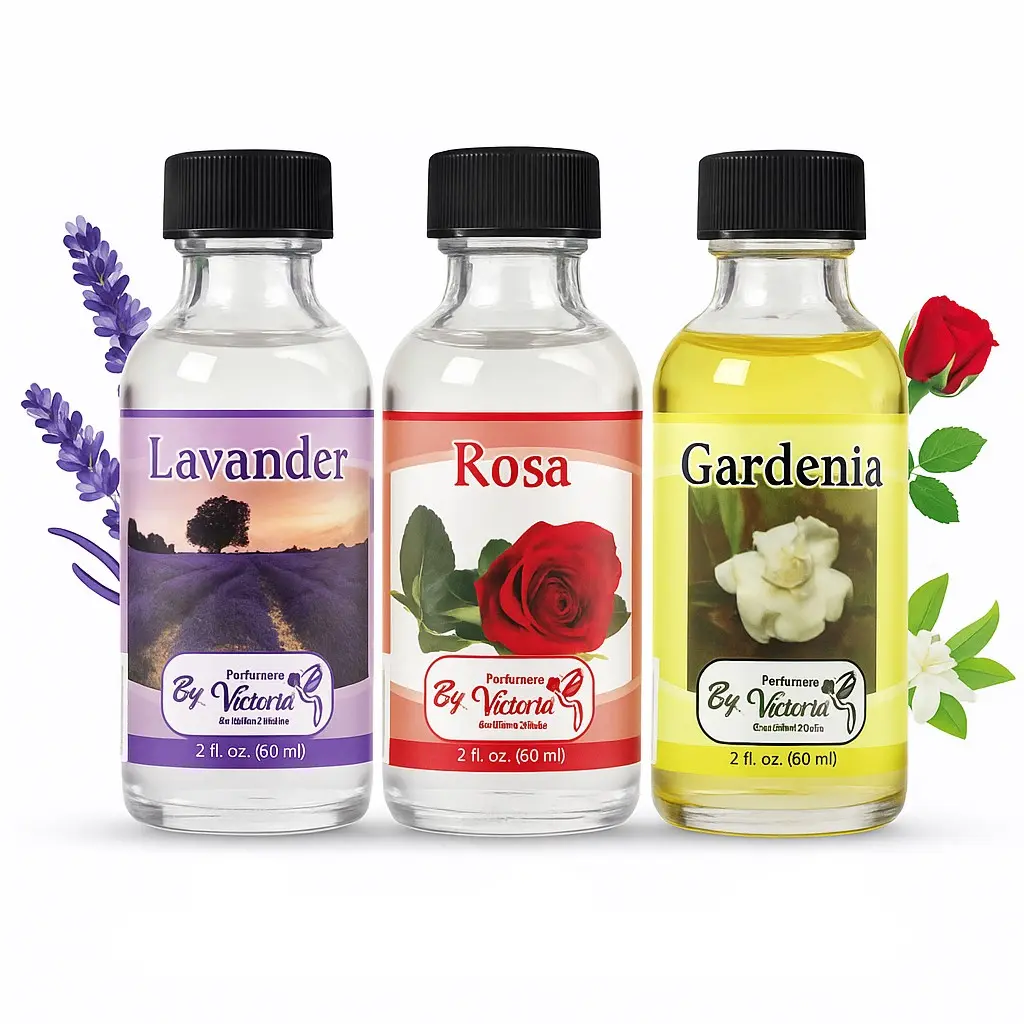 Aromatherapy Fragrance Oils Set – 3 Scents (Lavender, Rose, Gardenia), 2 fl oz Each, Long-Lasting for Diffuser, Home Fragrance & Relaxation