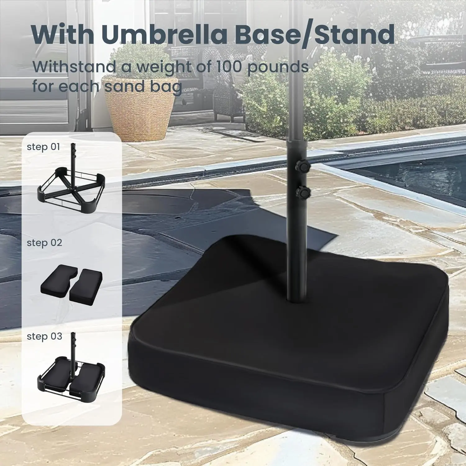 15FT Outdoor Patio Umbrella With LED Lights Table, Patio Tables with Umbrella Hole, 10 Hours Of 15FT Outdoor Patio Umbrella With LED Lights Table, Patio Tables with Umbrella Hole, 10 Hours Of