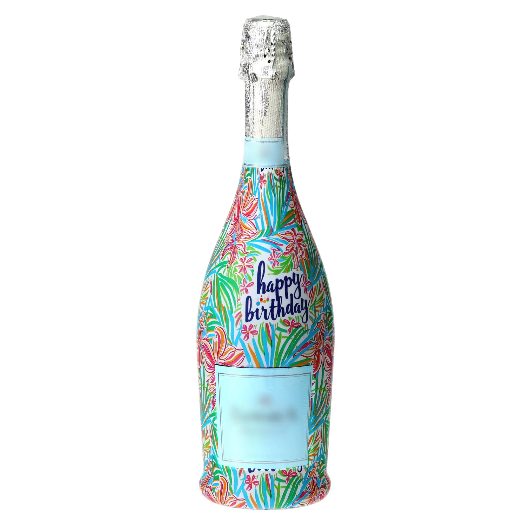 Beau Bottles Happy Birthday Floral - Decorative Bottle Wrap
