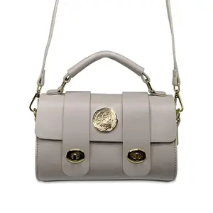 Mini Barrel Bag with Shoulder Strap - Almond