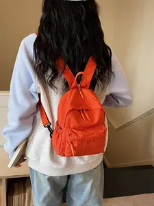 Nylon Gingham Backpack, Casual Lightweight Shoulder Bag, Perfect for Shopping and Daily Use, All-Seasons Fashion Accessory