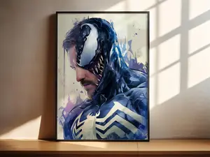 Venom, Watercolour Art Print Printable Wall Art Bedroom Decor Comic Book Poster