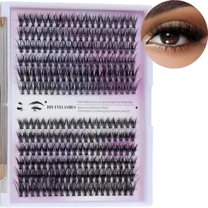 Mixed Length Individual False Eyelashes, Natural Look Eyelash Extensions, Self Grafting Curl Eyelashes, False Eyelashes Clusters, DIY False Eyelashes, Fluffy Lash Clusters, Makeup