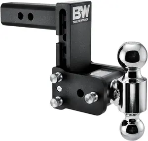 B&W Tow & Stow Adjustable Trailer Hitch Ball Mount – 2" Receiver, Dual Ball (2" & 2-5/16"), 5" Drop | TS10037B