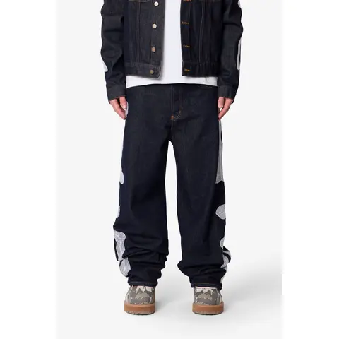 mnml Raw Skeleton Ultra Baggy Denim - Rinsed Indigo