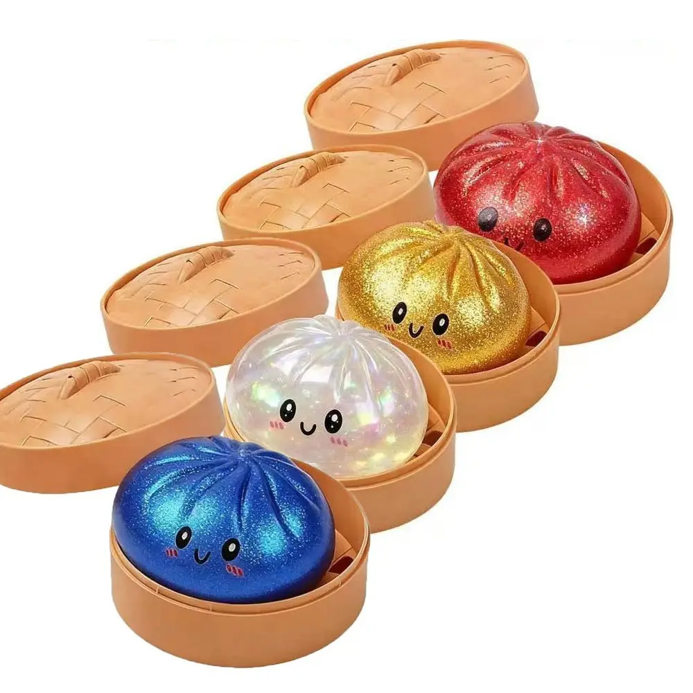 4-Piece Glitter Dumpling Soft Set, Colorful Sensory Stress Relief ...