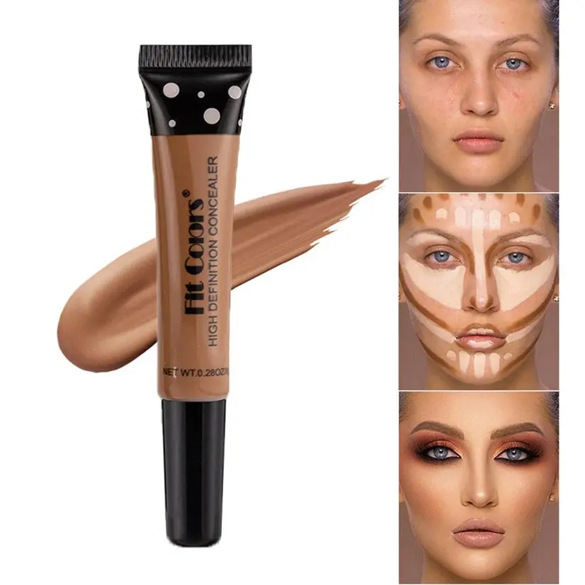 Nude Makeup Facial Foundation Waterproof Cover Blemish Base Fluid Concealer Oil Control Lasting Brighten Skin BB Cream Cosmetics