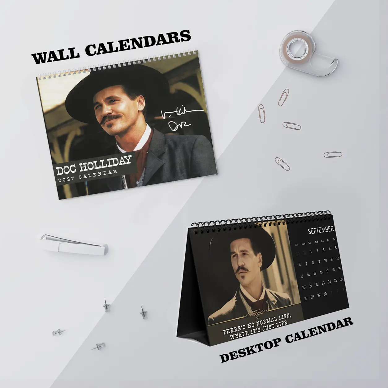 Doc Holiday Calendar 2027 ,Tombstone Calendar 2027, New Year Calendar And Planner, Unique Christmas Gift, Quote Calendar Gift, Holiday Gift Ideas