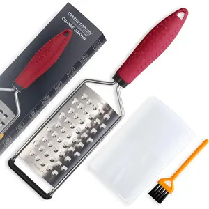 PRO Coarse Grater & Hand Held Cheese Grater -  Stainless Steel , Non-Slip Handle, Small Cheese Grater for Kitchen, Shredder, Dishwasher Safe