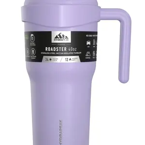Hydrapeak Roadster - Vaso aislado de 40 onzas con pajilla y tapa 2 en 1 con asa, taza de viaje para café de acero inoxidable, doble pared, a prueba de fugas - Se mantiene frío durante 34 horas o caliente durante 10 horas (orquídea).