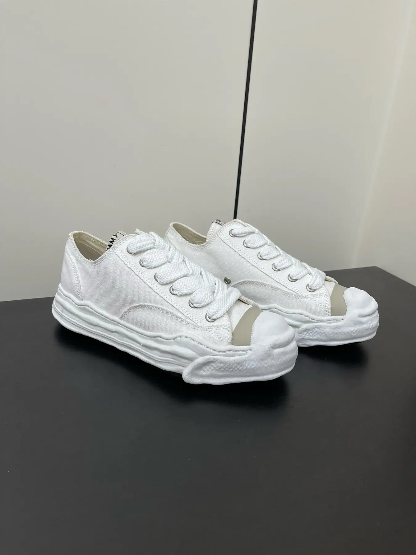 Classic Shoes, MMY Dissolved Vulcanized Rubber Sole Canvas Footwear, Mihara Lace up Retro Casual Athletic Trainer Sports Shoes Yasuhiro Unisex Couple Sneakers Walking Shoes