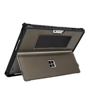 Shockproof Clear Case for Microsoft Surface Pro 8, Surface Go 3, Full Body Protective Cover with Hand Strap & Shoulder Strap, Compatible with Bluetooth Keyboard, Rugged Transparent Shell for Surface Tablet