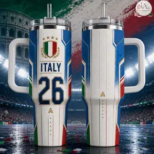 Personalized Soccer 2026 Italy 40OZ Tumbler, WC Custom Tumbler, 2026 Soccer World Tournament, International Game Day, Sport Lovers Tumbler