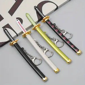 17cm Mini Katana Keychain Metal Ninja Knife Real Japanese Katana Safe Unsharpened Original Samurai Sabre Keychain Anime Gift Keychain For Bags