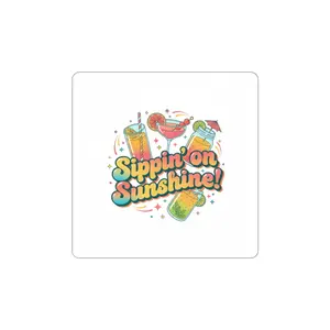 Sippin' on Sunshine Kiss-Cut Stickers | Dry January, Mocktail Trend