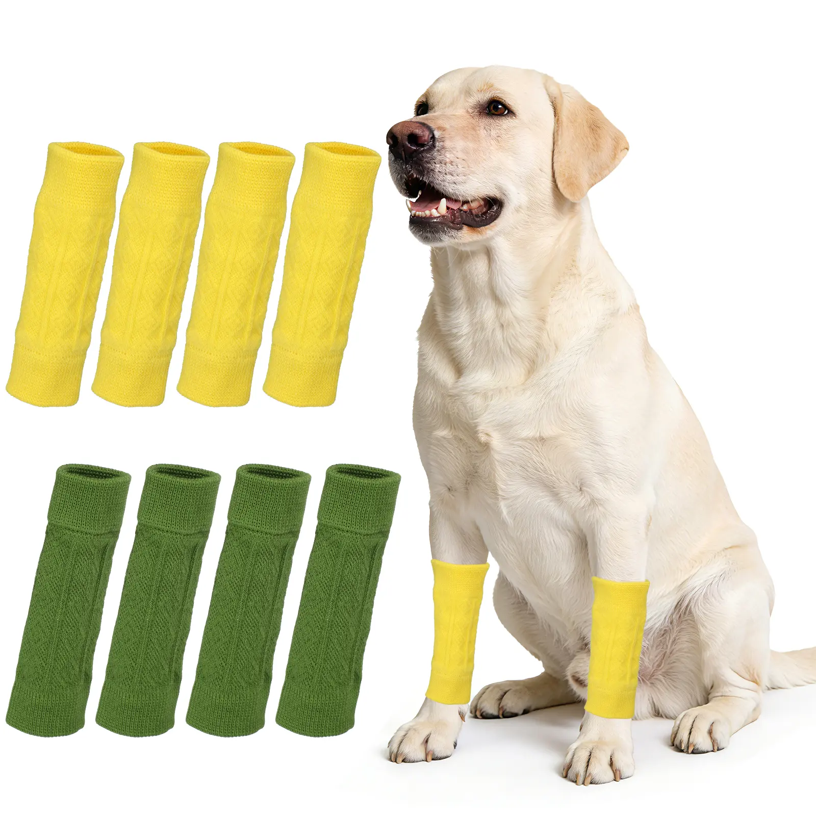 PETAXCELL Dog Leg Warmers Soft Dog Elbow Protector Sleeve Joint Protection Winter Warm Knitted Pet Leg Socks 8pcs Intended for Small/Medium/Large Puppies Cats