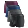 DAVID ARCHY Men's Natural Modal-Spandex Fabric Trunks - 4-Pack (2.5 in), Dual Pouch Briefs & Boyshorts, Stretchy Breathable Cooling Underwear with Elastic Waistband, Soft Plain Gift Set