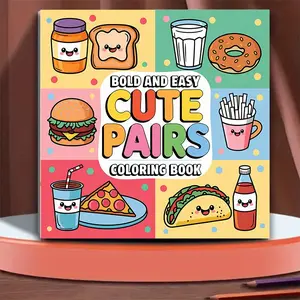 Cute Food Pattern Coloring Book, 20 Pages Creative Drawing Book without Pen, Drawing & Art Supplies for Home & School & Office, Doodle Books