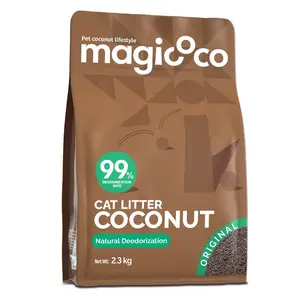 Magicoco Coconut Cat Litter – Flushable, 8× Absorption, 99% Deodorization, 98.2% Clump Strength, 0% Formaldehyde –5.07 lb)Cat Litter,Long-lasting odor control