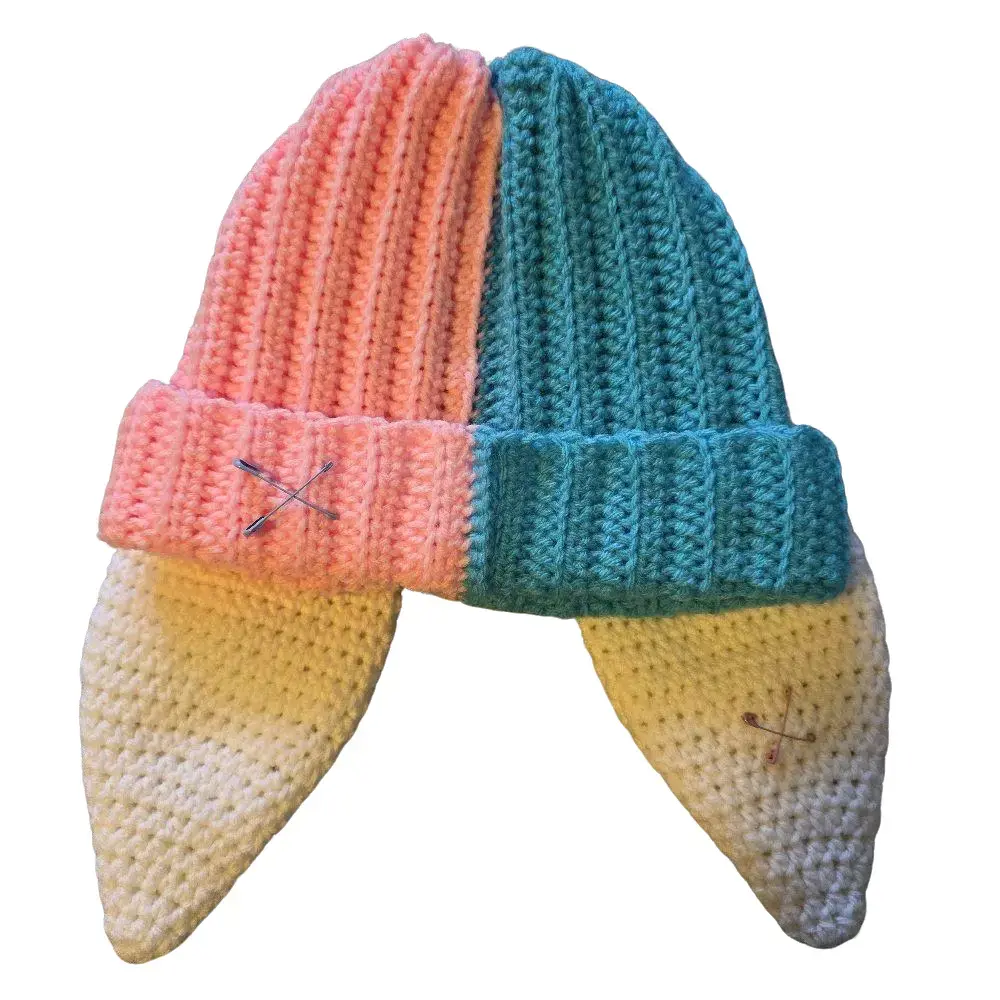 Bunny Beanie Soft Cozy Color Split Small Medium Adults