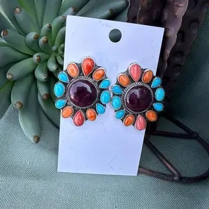 Orange red purple spiny with turquoise