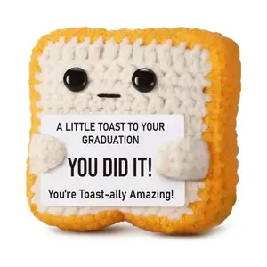 Positive Crochet Toast You DID IT - 2026 Graduation Gift for College & High School | Funny Graduation Decoration with Encouraging Words | Emotional Support Gift for Mother's Day, Birthday & Congrats Grad Party for Him & Her Soft Cuddly Gift