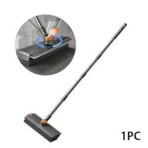 Three-In-One Long Handle Floor Cleaning Brush Set, Heavy-Duty Hard Bristles Scrubber for Shower Room Bathroom Deck Garage Kitchen Wall Clean