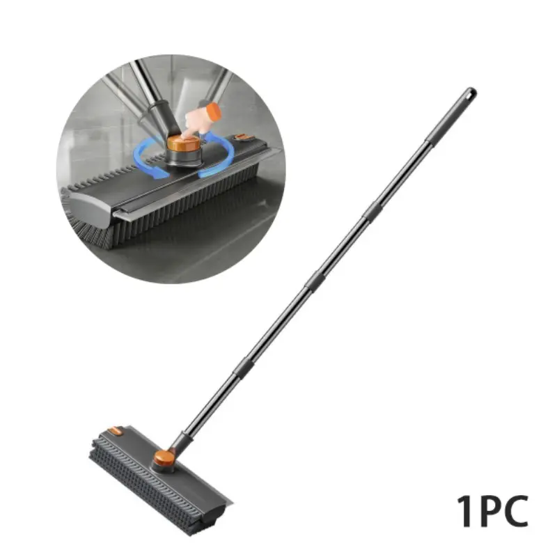 Three-In-One Long Handle Floor Cleaning Brush Set, Heavy-Duty Hard Bristles Scrubber for Shower Room Bathroom Deck Garage Kitchen Wall Clean