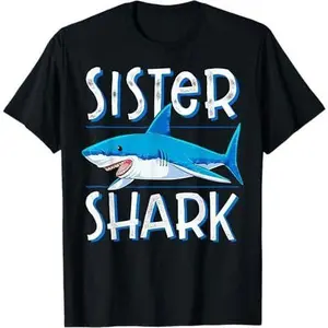 Sister Shark T Shirt Family Matching Women Girls Jawsome Tee T-Shirt