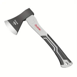 Heavy Duty Portable Woodworking Axe, Made of Heated Alloy Steel and Fiberglass Handle - Flat Blade Design, Suitable for Camping, Woodworking, Gardening - Ergonomic Non-Slip Grip, Durable Outdoor Survival Tool for Splitting Firewood and Cutting Trees