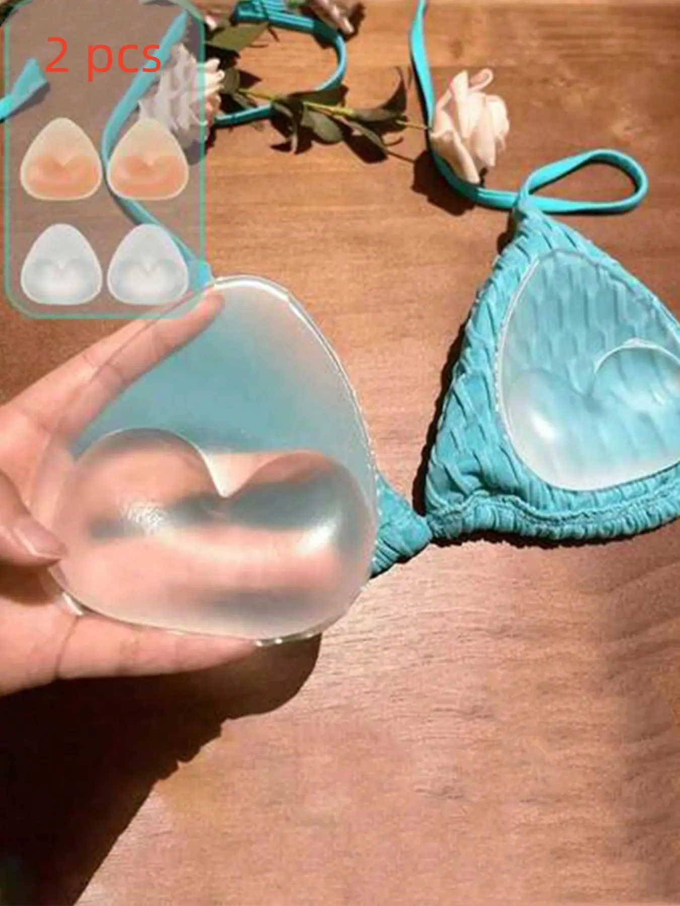 Women's Invisible Thick Magic Bra Pads, Adhesive Bra Inserts, Sticky Bra Insert, Bikini Underwire Free Breast Adhesive Patch, Waterproof Silicone Swimwear Padding, Underwear, Bra Accessory