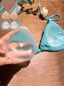 Women's Invisible Thick Magic Bra Pads, Bikini Underwire Free Breast Adhesive Patch, Waterproof Silicone Swimwear Padding