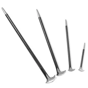 Stark USA 4-Pieces Heel Pry Bar Set Aligning End Toe Crow Foot 6" 13" 16" 20" for Precise Alignment Tools