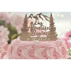 Custom Made Wedding cake Topper, Personalized Rustic Cake Topper with Date for Bridal Shower or Anniversary, Country Weddings Bridal Showers