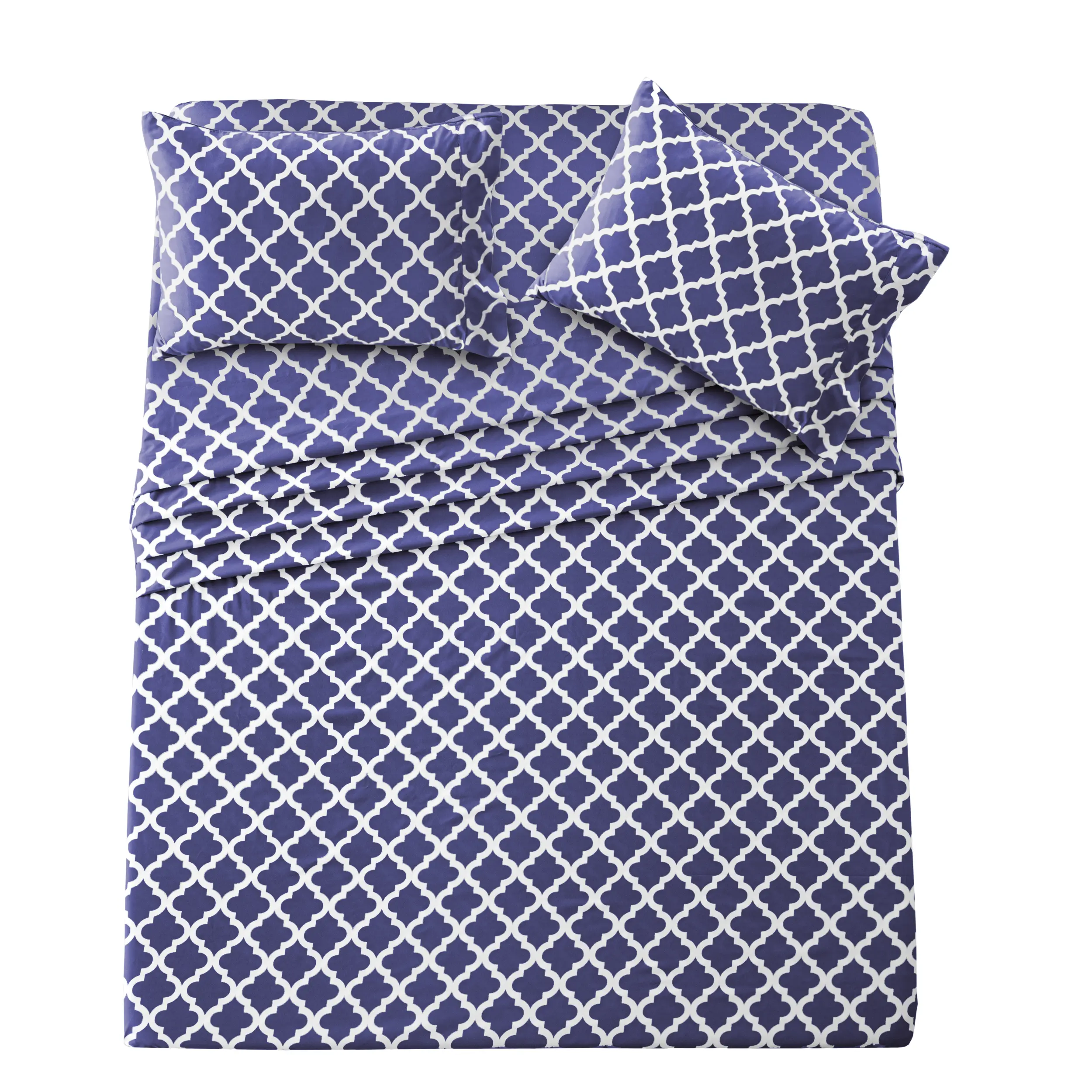 LDC LUX DECOR COLLECTION 4-Pc Quatrefoil, Floral & Paisley Decorative Bedding Set - 16-in Deep Pocket, Wrinkle-Free Soft Sheets with Pillowcases - Breathable, Cooling Hotel Luxury - Summer Gift LDC LUX DECOR COLLECTION 4-Pc Quatrefoil, Floral & Paisley Decorative Bedding Set - 16-in Deep Pocket, Wrinkle-Free Soft Sheets with Pillowcases - Breathable, Cooling Hotel Luxury - Summer Gift