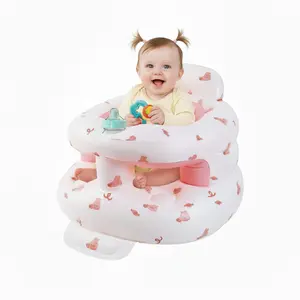 Upgrade Inflatable Baby Seat for Babies 3-36 Months,Built in Air Pump Surround Bumbo Seat with Tray, Load-Capable Baby Chair Sit Me up Floor Seat for Baby, Learning to Sit, Feeding, Camping