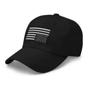 RIVEMUG NX Upside Down Blacken American Flag Embroidered Curved Bill Cap Relaxed Fit Low Crown Adjustable USA Dad Hat