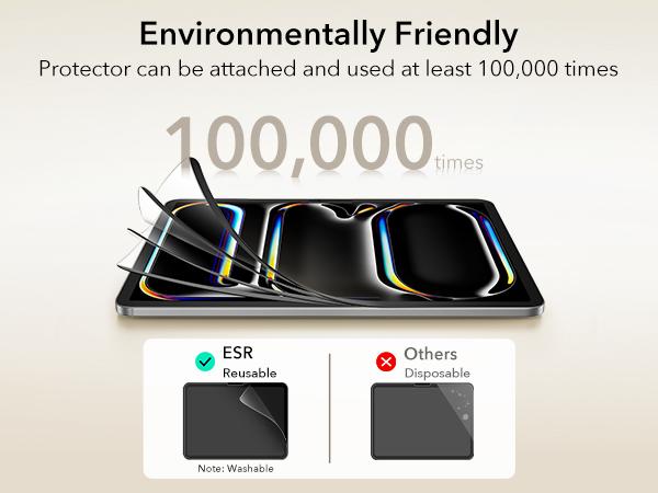 ESR Screen Protector for iPad Air 11"/13"&iPad Pro 11"/13"&iPad A16 11/10, Bubble-Free, Easy Installation, 9H Tempered Glass Film with UltraFit Tray
