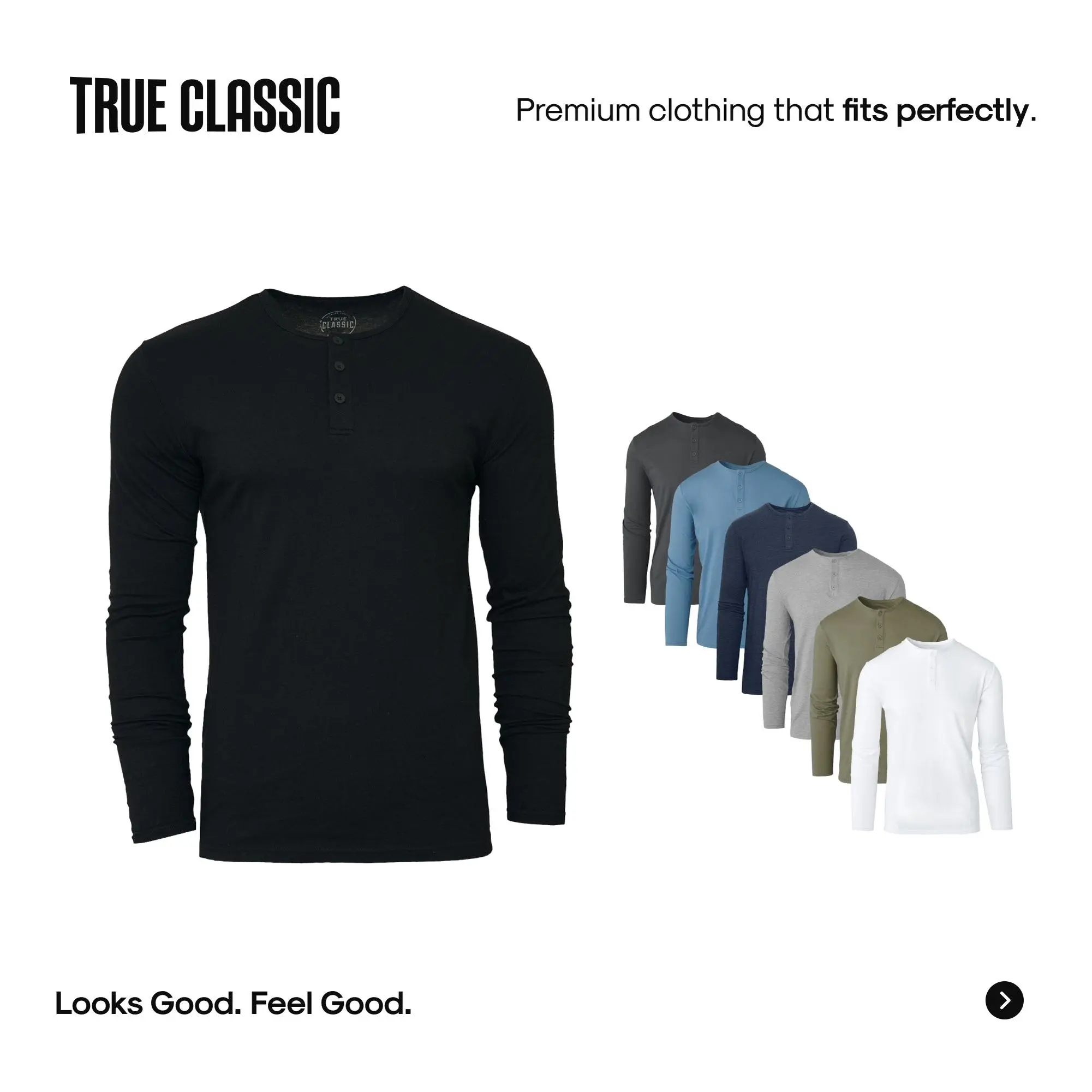 True Classic Long Sleeve Henley Shirt – Soft, Breathable, Premium Fitted Tee – Stylish & Comfortable – Perfect for Casual Wear or a Night Out