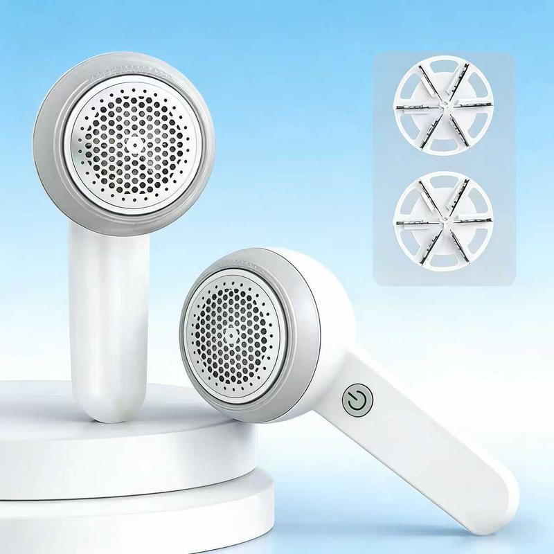Rechargeable Fabric Shaver with 2 Replaceable StainlessSteel 6-Leaf Blades(1 Free Extra Included) I Lint Removerwith 3-Speed Settings - Efficient Sweater and Lint Shaver forClothes, Removing Fuzz, Lint Balls, Pills, andHairballs.Christmas Gift.