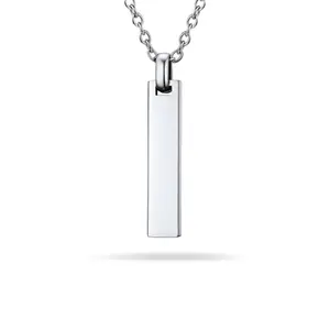 PROSTEEL Vertical Bar Pendant Necklace Stainless Steel Chain Necklaces Jewelry Unisex For Men Women with Gift Box