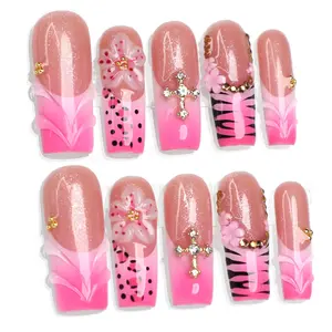 PG47 MuseMood Hot Bloom 100% 3D Handmade Press On Nails | Reusable, Long-Lasting, Salon-Quality Handcrafted PG47